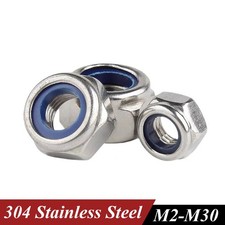 M2 M2.5 M3 M4 M5 M6 M8 - M20 Nyloc Nylock Lock Nuts Type P Thick A2 Stainless