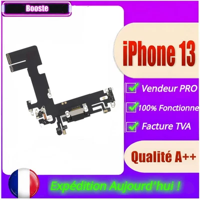 🇫🇷 Connecteur De Charge Port Charge Compatible Pour Apple iPhone 13 ✅ NOIR - Photo 1/4