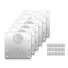 6 St&uuml;Cke Reparaturplatten Satz f&uuml;r Schrankscharniere mit Schrauben, Edelsta5544