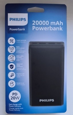 Philips USB-Powerbank 20000 mAh  DLP8720N Schwarz NEU