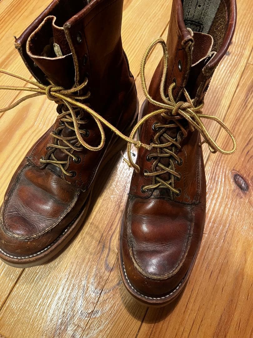 Red Wing Men's 9.5 D Irish Setter Moc Work Boots Brown Leather Vibram Sole Used
