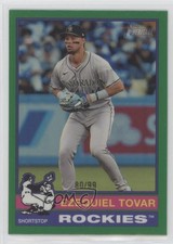 2025 Topps Heritage Chrome Green Border /99 Ezequiel Tovar #14 03hd