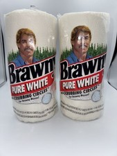 Vtg Brawny Print Paper Towels Scrubbing Circles Prop NOS 2 Pack Lot 2002