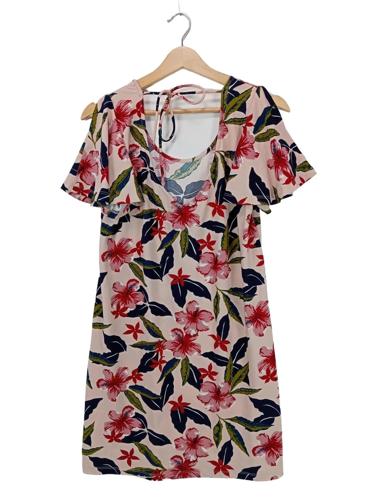 MANGO Vestido de Verano Mujeres Vestido Talla EU 36 rosa-verde-rojo look casual - Imagen 2 de 4