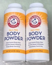 2 x Arm & Hammer Talc-Free Body Powder Deodorant Controls Odor 5 Oz