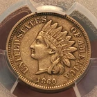 1860 Indian Head Cent Penny, Pointed Bust, PCGS XF Detail, Nice Coin, SLB-60DD