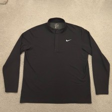 Nike Victory 1/4 Zip Pullover Mens XL Golf Black Dri-Fit Lightweight Swoosh