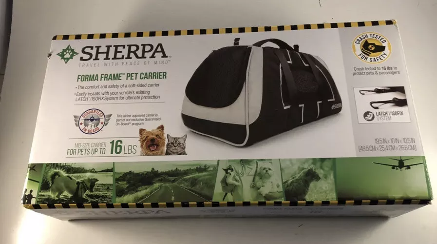 Sherpa Forma Frame Airline Approved Mid Size Pet Carrier Black Up