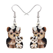 Acrylic Cute Yorkshire Dog Earrings Drop Dangle Pets Novelty Women Jewelry