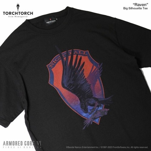 ARMORED CORE VI FIRES OF RUBICON x TORCH TORCH "Raven" Big Silhouette Tee Japan - Picture 2 of 5