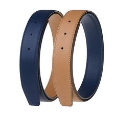 Mens Reversible Smooth Leather Belt Strap Only Replacement No Buckle 32