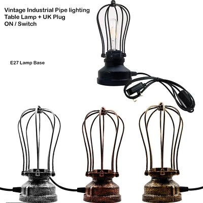 Luces Retro Lámpara de Mesa Robot Industrial Tubo de Agua Steampunk Cobre Con Bombilla - Imagen 1 de 4