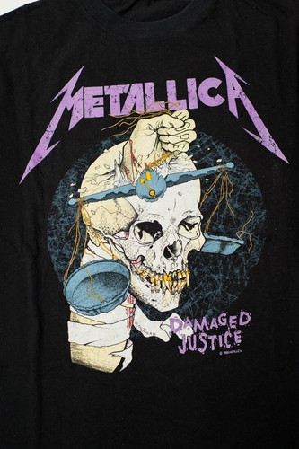 Metallica Damaged Justice Official Vintage T shirt RARE 1988 Heavy Metal - 第 2/5 張圖片