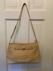 Etienne Aigner Straw Cotton Shoulder Bag Tan