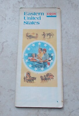 Vintage EASTERN USA Road Map antique EXXON 1977 1970s old vtg automobilia
