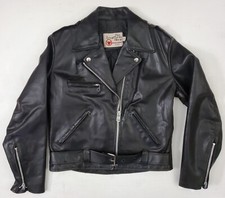 Vintage Sears Leather Shop Black Motorcycle Moto Rockabilly Jacket Womens Sz 12
