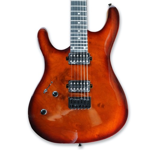 Left-handed 6 String Electric Guitar Maple Neck Burl poplar top Okoume Body - Picture 2 of 7