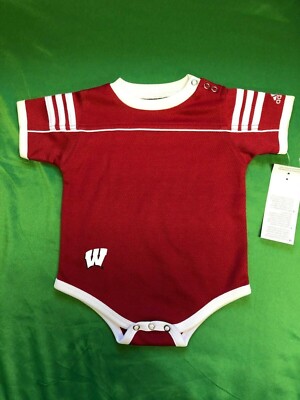 NCAA Wisconsin Badgers Adidas Body/Weste 6-9 Monate Neu mit Etikett