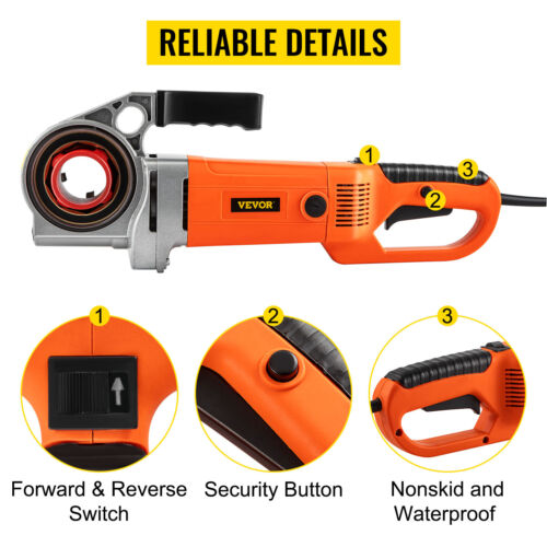 2300W Portable Electric Pipe Threader Pipe Threading Machine with 6 Dies Threadi - Picture 10 of 15
