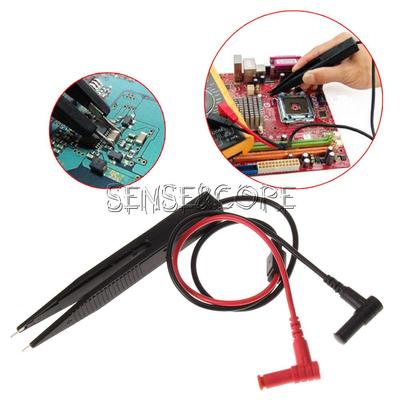 SMD SMT Chip Test Clip Lead Probe Multimeter Meter Tweezer Capacitor Resistance-
