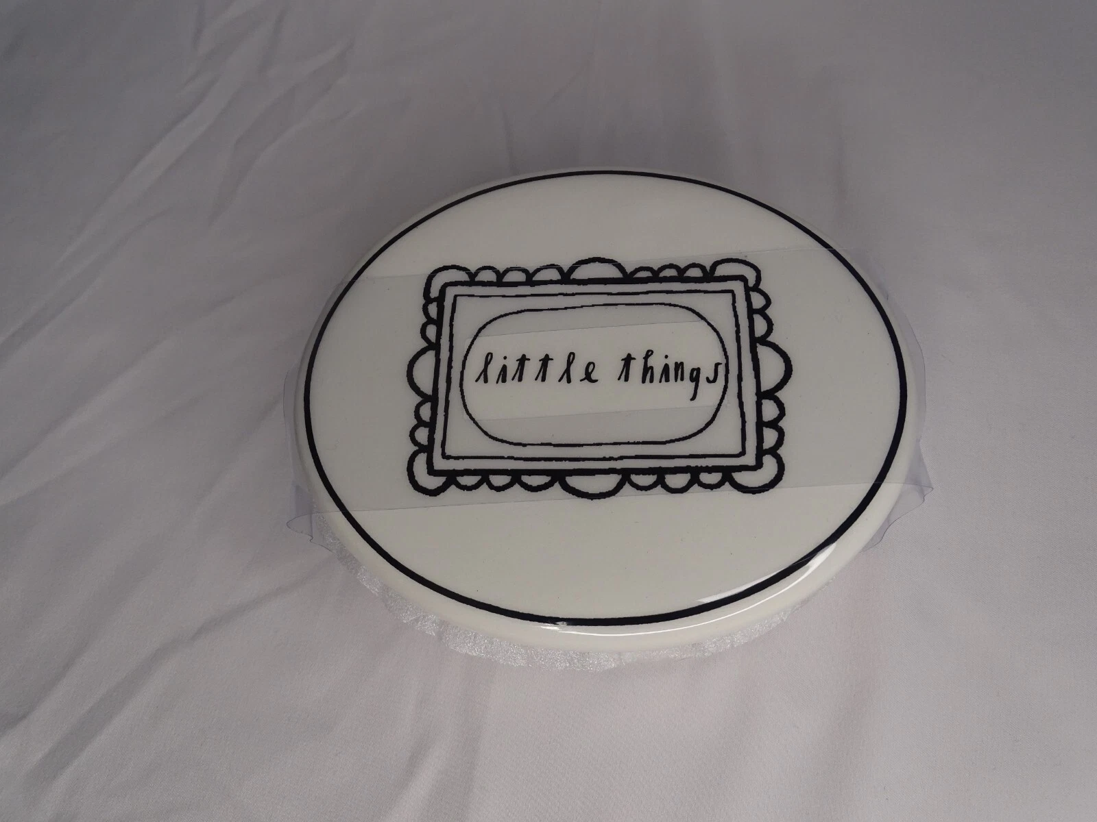Rae Dunn Artisan Collection Ceramic Dish With Lid White With Black Lettering New