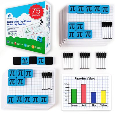 25 Pack Doublesided Dry Erase Graph Lap Boards 12''x9'' Class Set Of Individual 