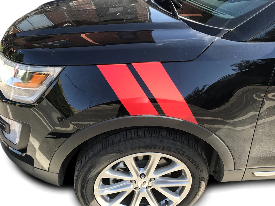 Juego de calcomanías Fender Racing Hash Stripes para Ford Explorer 2016 2017 2018 2019 Foto 3 de 4
