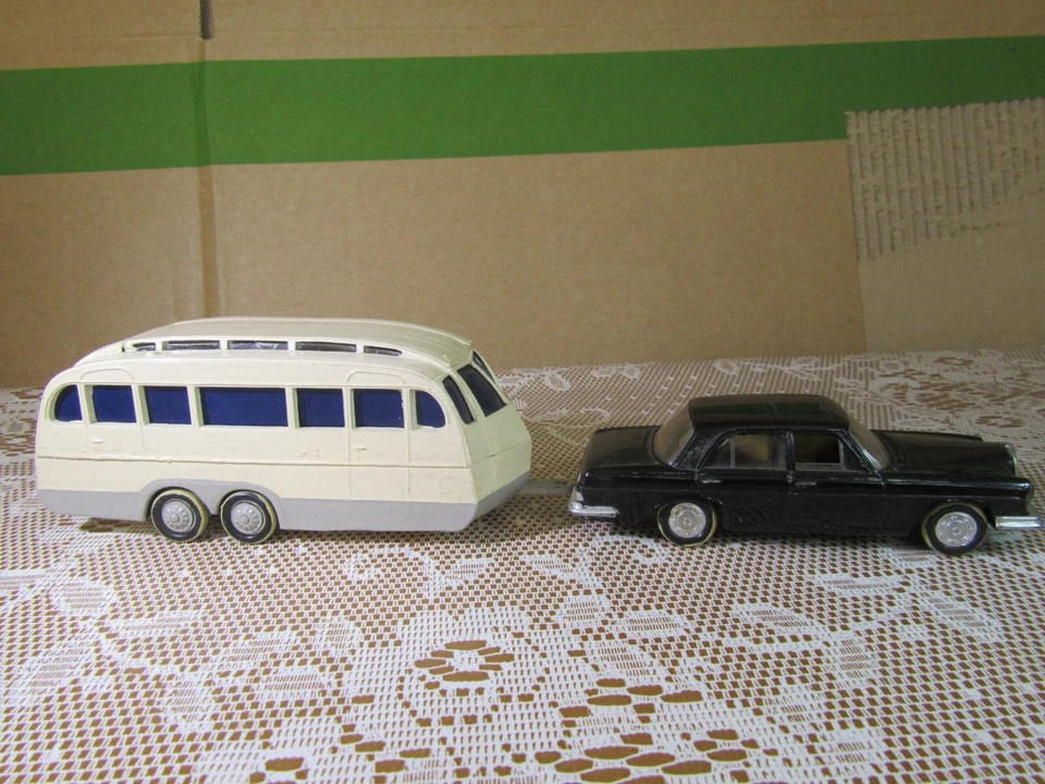 706Y Norev 21 & 99 France Mercedes 250 + Caravane Henon EH 56.220 Repeint 1:43 - Photo 3/4