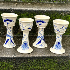 Set of 4  "Feast of St. Therese Lisieux" Art Studio Pottery Wine Goblets OOAK