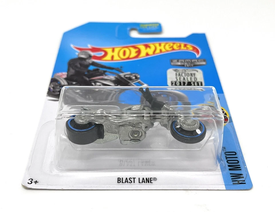 Hot Wheels 2017 Moto Blast Lane (ZAMAC) Factory Sealed Sticker Chase Motorcycle — 第 2/3 张图片