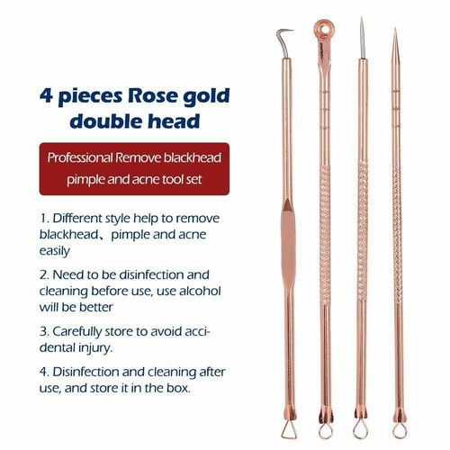 Blackhead Whitehead Remover Tool Comedone Spot Pimple Blemish Extractor Kit Set - Picture 3 of 12