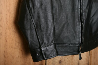 KENNETH COLE Reaction Lightly Insulated Black Leather Jacket