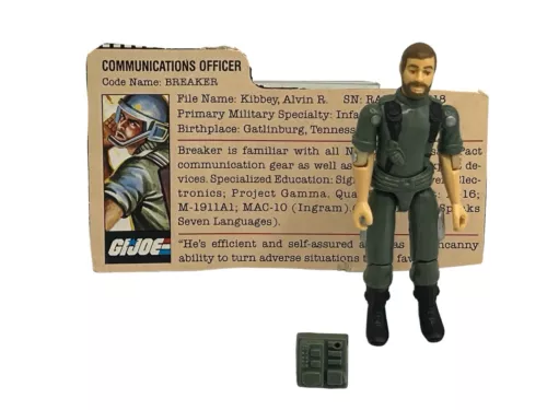 GI Joe Breaker V1 Straight Arm 100% Complete w/ File Card 1982 Hasbro Vintage
