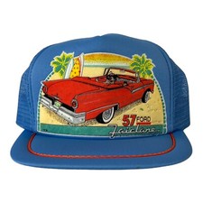 Vintage 1988 57 Ford Fairlane Mesh Trucker Hat Adjustable Snapback
