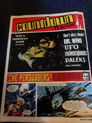 Vintage COUNTDOWN Comic 4th MARCH 1972 Dr Who Daleks Thunderbirds Persuaders