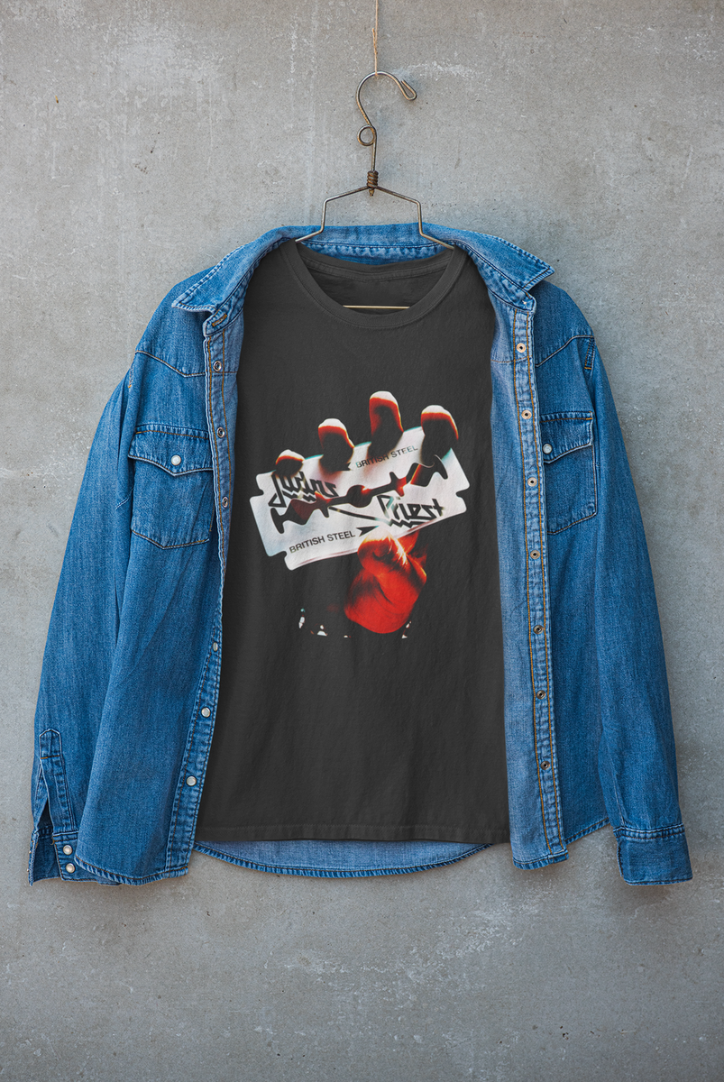 JUDAS PRIEST Tee Merch, British Steel Vintage Graphic 100 JUDAS PRIEST Tee Merch, British Steel Vintage Graphic 100