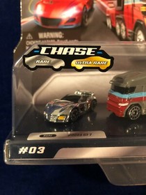 MICRO MACHINES SERIES 1 RACE TEAM #3 RARE CHROME CHASE GT-7 & TRANSPORTER NEW