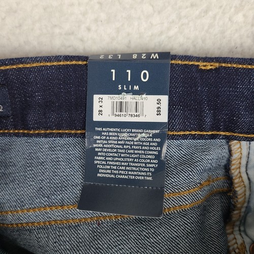 Lucky Brand Jeans Mens 28x32 Blue 110 Slim Dark Wash Denim NWT NEW - Picture 9 of 14