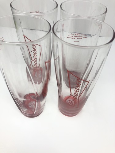 Vintage 4er Set Budwiser Red Optic Pils Gläser. Modern Style - Bild 10 von 12