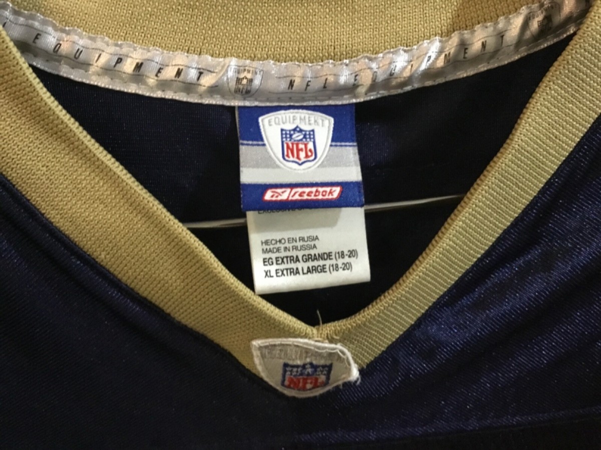 VTG Kurt Warmer #13 St Louis Rams Navy Graphic Reebok Jersey
