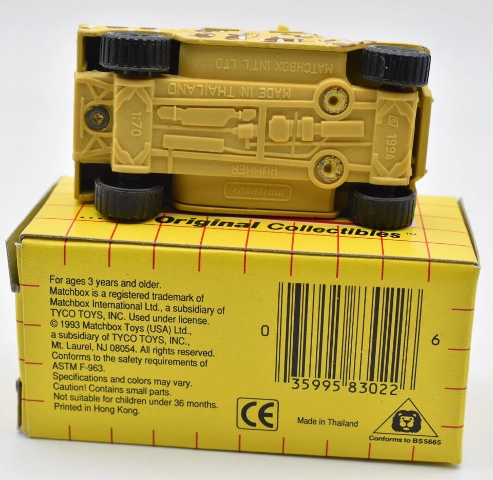 Matchbox Superfast #3 Hummer Humvee Desert. Hergestellt in Thailand. Box - Bild 3 von 3