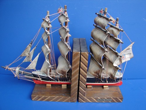 Vintage Wooden Cutty Sark Clipper Ship British Bookends Highly Detailed and RARE - Picture 2 of 17