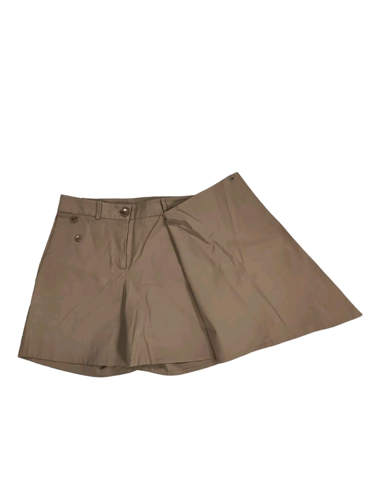 Balossa Beste Shorts Women's Size 8 Beige Asymmetrical Front Panel Pockets image 2
