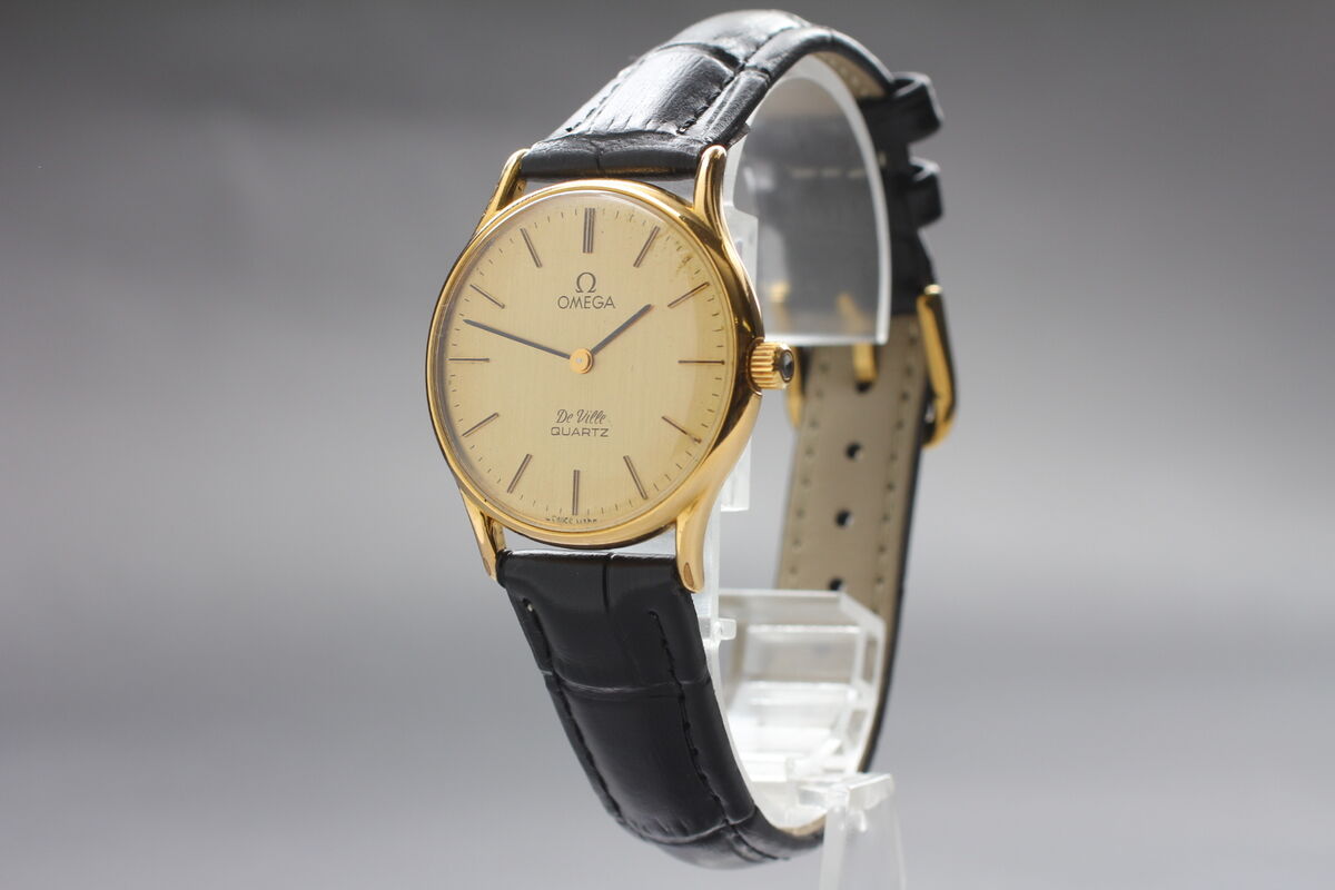 New Battery Vintage OMEGA DeVille Quartz 1330 Men's Gold New Battery Vintage OMEGA DeVille Quartz 1330 Men's Gold