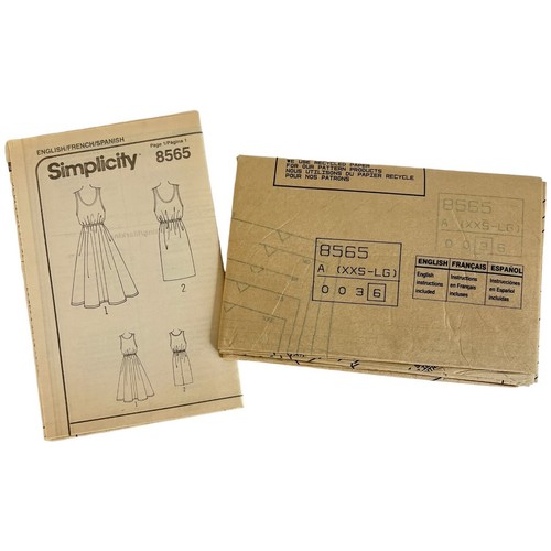 1993 Womens Jumper Simpicity Pattern 8565 Size XXS to Large Slim Full Skirt VTG - Picture 5 of 5