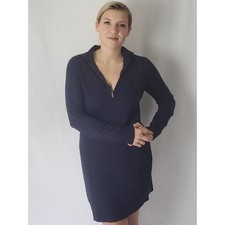 Marc New York Navy Zip-Neck Long Sleeve Knit Dress