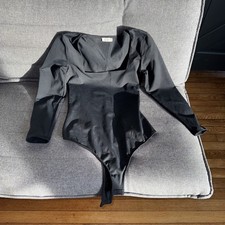 Intimately Free People Black Long Sleeve Bodysuit Women's XS