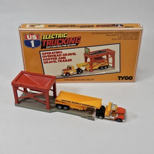 Vintage TYCO US1 Electric Trucking Operating Overhead Hopper Set w/ Box (Seized)
