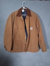 Vtg. 80's/90's Carhartt Canvas Chore Coat 6BLC Men's 44 Large Brown lined