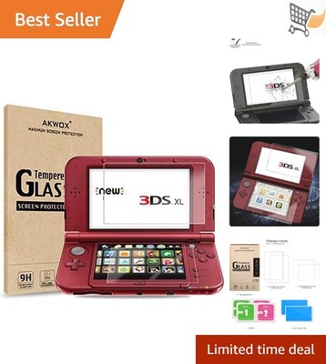 2 in 1 Tempered Glass Screen Protector Plus HD PET Screen Filter for 3DS XL